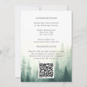 Rustikale Foggy Woodland Adventure Pines Wedding Einladung (Rückseite)