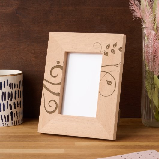 Rustikale Foliage Blätter Botanisches Foto Geätzte Rahmen (Linke Ecke)