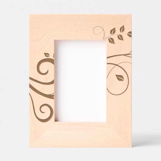 Rustikale Foliage Blätter Botanisches Foto Geätzte Rahmen (Vorderseite)