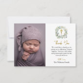 Rustikale Foliage Kranz Orthodoxe Christliche Tauf Dankeskarte (Vorderseite)