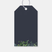 Rustikale Foliage Navy Blue Wedding Welcome Bag Geschenkanhänger (Rückseite)