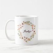 Rustikale Foliage und Blumenreath - personalisiert Kaffeetasse (Links)