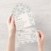 Rustikale Foliage Wasserfarbenmuster Hochzeit All In One Einladung (Abreißen)