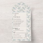 Rustikale Foliage Wasserfarbenmuster Hochzeit All In One Einladung (Innen Boden)