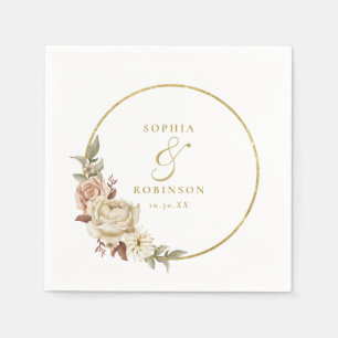 Rustikale Foliage Wreath Wedding Party Serviette