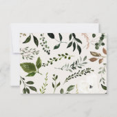 Rustikale Folien-Blumen- und Hirsch-Script-Hochzei Save The Date (Rückseite)