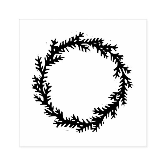 Rustikale Folklore Art Evergreen Wreath Printing S Gummistempel (Prägung)