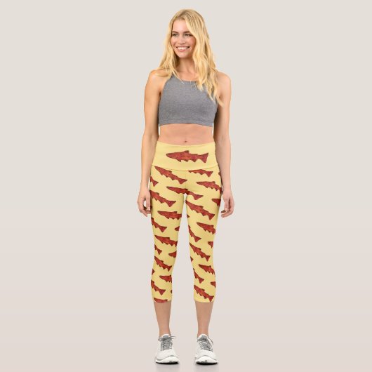 Rustikale Forelle Capri Leggings (Vorderseite)