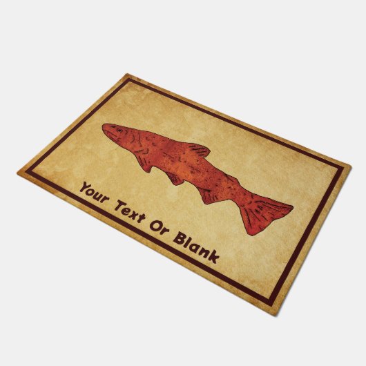 Rustikale Forelle Fußmatte (Schrägansicht)