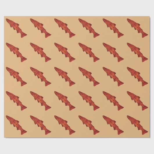 Rustikale Forelle Geschenkpapier (Flach)