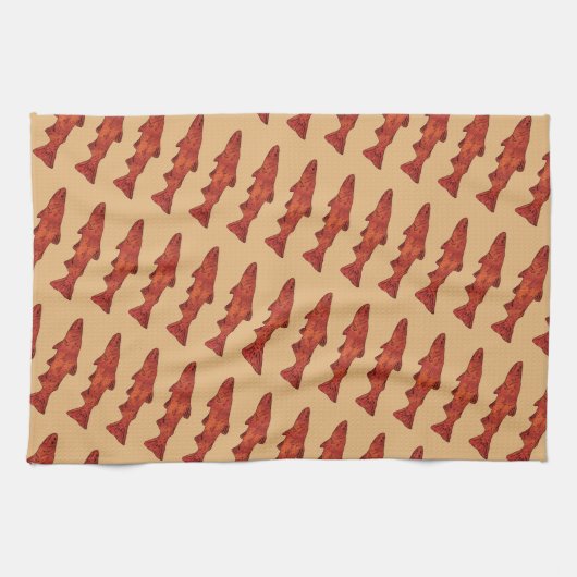 Rustikale Forelle Geschirrtuch (Horizontal)