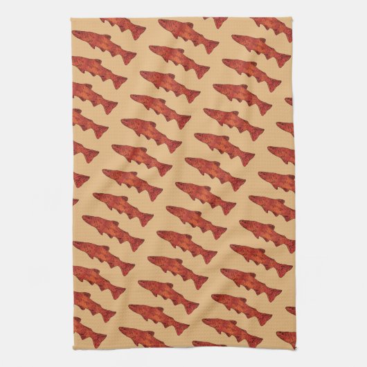 Rustikale Forelle Geschirrtuch (Vertikal)