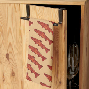 Rustikale Forelle Geschirrtuch