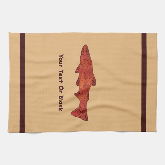 Rustikale Forelle Geschirrtuch (Horizontal)