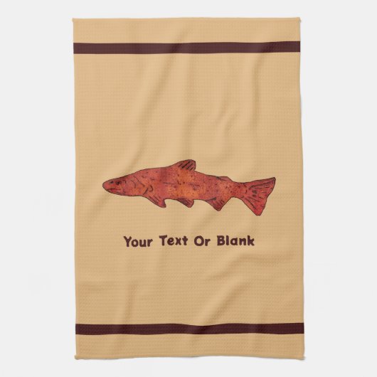 Rustikale Forelle Geschirrtuch (Vertikal)
