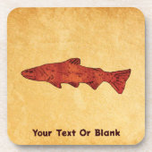 Rustikale Forelle Getränkeuntersetzer (Vorderseite)