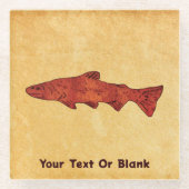 Rustikale Forelle Glasuntersetzer (Vorderseite)