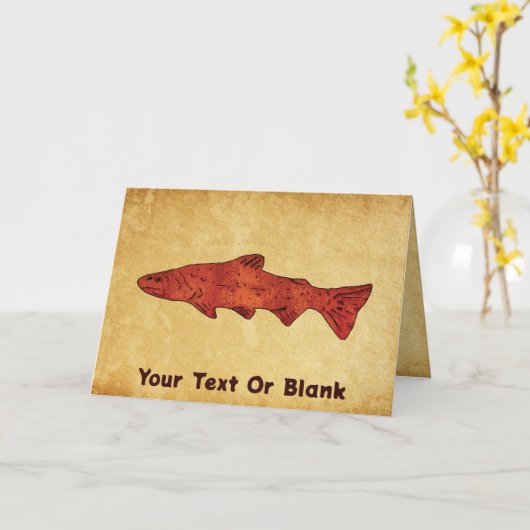 Rustikale Forelle Karte (Gelbe Blume)