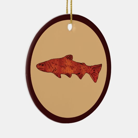 Rustikale Forelle Keramik Ornament (Rechts)