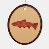 Rustikale Forelle Keramik Ornament (Links)