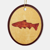 Rustikale Forelle Keramik Ornament (Links)