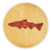 Rustikale Forelle Keramikknauf (Vorderseite)