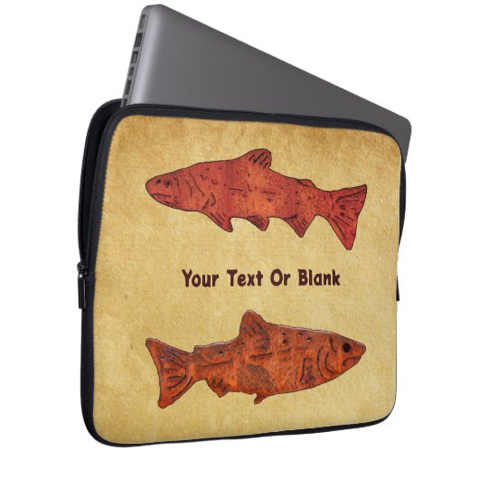 Rustikale Forelle Laptopschutzhülle (Vorne Rechts)