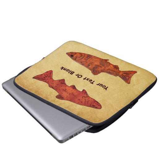 Rustikale Forelle Laptopschutzhülle (Vorne Knopf)