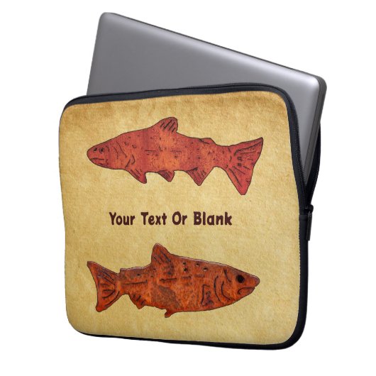 Rustikale Forelle Laptopschutzhülle (Vorderseite Links)