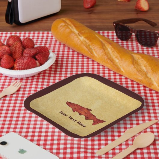 Rustikale Forelle Pappteller (Picknick)
