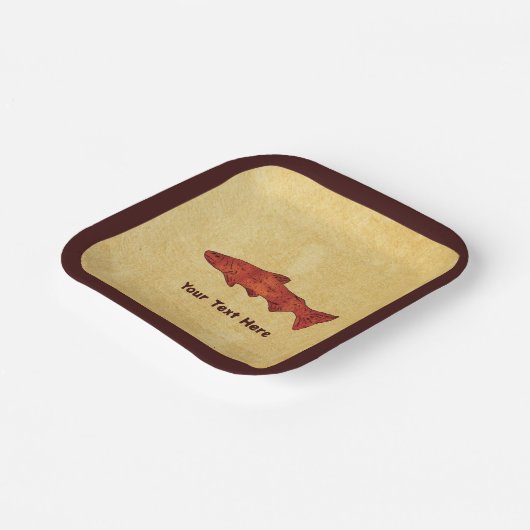Rustikale Forelle Pappteller (Gewinkelt)