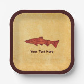 Rustikale Forelle Pappteller (Vorderseite)