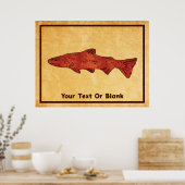 Rustikale Forelle Poster (Küche)