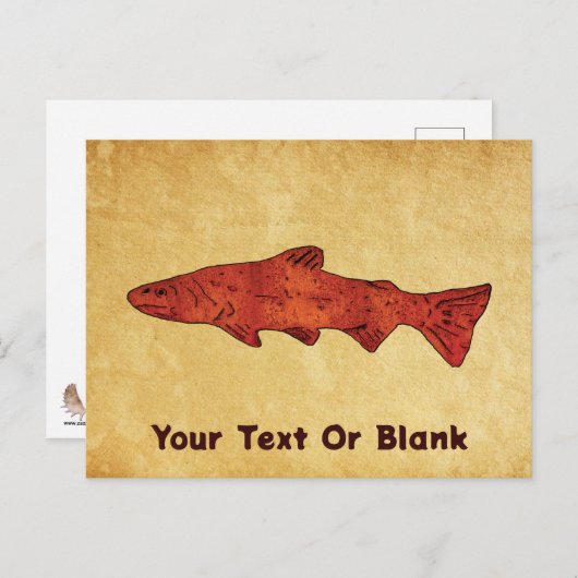 Rustikale Forelle Postkarte (Vorne/Hinten)
