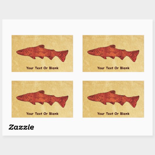 Rustikale Forelle Rechteckiger Aufkleber (Blatt)