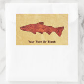 Rustikale Forelle Rechteckiger Aufkleber (Tasche)