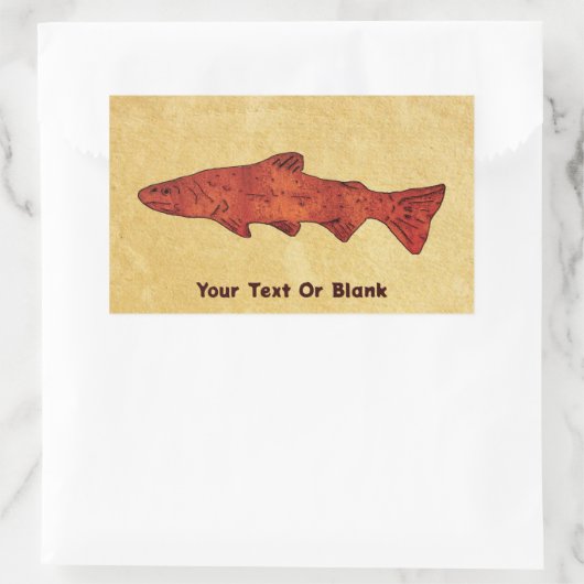 Rustikale Forelle Rechteckiger Aufkleber (Tasche)
