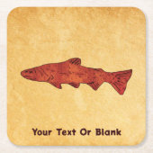 Rustikale Forelle Rechteckiger Pappuntersetzer (Vorderseite)