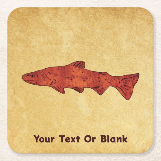 Rustikale Forelle Rechteckiger Pappuntersetzer (Vorderseite)