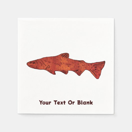 Rustikale Forelle Serviette (Vorderseite)