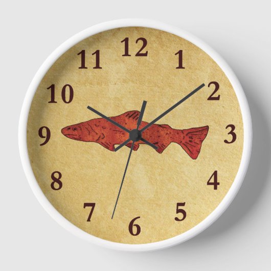 Rustikale Forelle Uhr (Vorderseite)