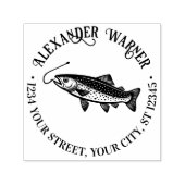 Rustikale Forellen, Name des Fischhakens Rücksende Permastempel (Design)