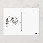 Rustikale Forest Mountain Sketch Hochzeit in Urlau Postkarte (Rückseite)