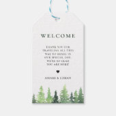 Rustikale Forstbaumen Hochzeitssacktasche Geschenkanhänger (Vorderseite)