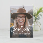 Rustikale Foto Abschluss Card mit Wildblume Back Einladung (Stehend Vorderseite)