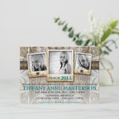 Rustikale Foto-Abschluss-Mitteilung laden ein Einladung (Stehend Vorderseite)