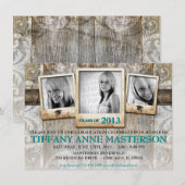 Rustikale Foto-Abschluss-Mitteilung laden ein Einladung (Vorne/Hinten)