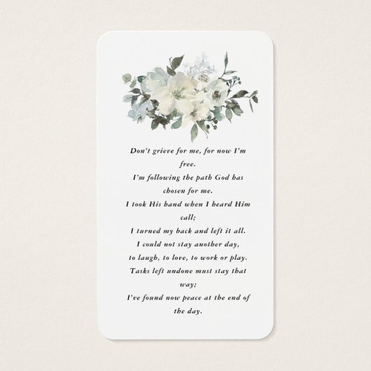 Rustikale Foto-Beerdigungskarte (Rückseite)