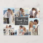 Rustikale Foto Collage Chalkboard Hochzeit Vielen Postkarte (Vorderseite)