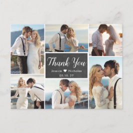 Rustikale Foto Collage Chalkboard Hochzeit Vielen  Postkarte